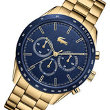 Lacoste Boston Blue Dial Gold Steel Strap Watch for Men - 2011096 Authentic Buy Shop Now