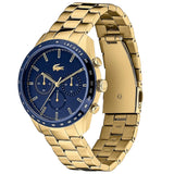 Lacoste Boston Blue Dial Gold Steel Strap Watch for Men - 2011096 Authentic Buy Shop Now
