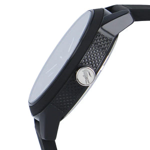 Lacoste 12.12 Black Dial Black Silicon Strap Watch for Men - 2011134 Authentic Buy Shop Now