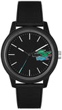 Lacoste 12.12 Black Dial Black Silicon Strap Watch for Men - 2011134 Authentic Buy Shop Now
