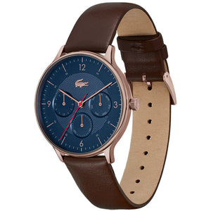 Lacoste Club Blue Dial Brown Leather Strap Watch for Men - 2011141 Authentic Buy Shop Now