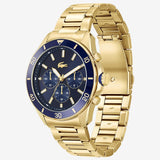 Lacoste Tiebreaker Chronograph Blue Dial Gold Steel Strap Watch for Men - 2011151 Authentic Buy Shop Now