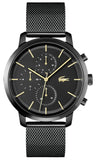 Lacoste Replay Black Dial Black Steel Strap Watch for Men - 2011194