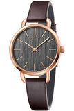 Calvin Klein Even Grey Dial Brown Leather Strap Watch for Women - K7B236G3 Authentic Buy Shop Now