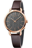 Calvin Klein Even Grey Dial Brown Leather Strap Watch for Women - K7B236G3 Authentic Buy Shop Now