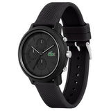 Lacoste 12.12 Chronograph Black Dial Black Silicon Strap Watch for Men - 2011243 Authentic Buy Shop Now