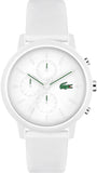 Lacoste 12.12 Chronograph White Dial White Silicon Strap Watch for Men - 2011246 Authentic Buy Shop Now