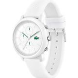 Lacoste 12.12 Chronograph White Dial White Silicon Strap Watch for Men - 2011246 Authentic Buy Shop Now
