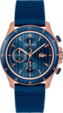 Lacoste Neoheritage Chronograph Blue Dial Blue Silicone Strap Watch for Men - 2011253 Authentic Buy Shop Now