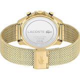 Lacoste Neoheritage Chronograph Black Dial Gold Mesh Strap Watch for Men - 2011254 Authentic Buy Shop Now