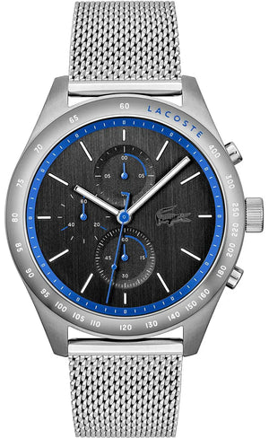 Lacoste Apext Black Dial Silver Steel Strap Watch for Men - 2011298 Authentic Buy Shop Now