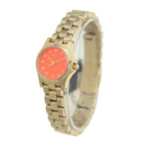 Marc Jacobs Henry Dinky Red Dial Gold Steel Strap Watch for Women - MBM3202 Authentic Buy Shop Now