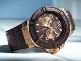 Guess Rigor Analog Brown Dial Brown Leather Strap Watch For Men - W0040G3 Authentic Buy Shop Now