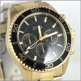 Guess Chaser Chronograph Black Dial Gold Steel Strap Watch for Men - W0170G2 Authentic Buy Shop Now