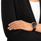 Swarovski Crystalline Hours Black Dial Black Leather Strap Watch for Women - 5295377 Authentic Buy Shop Now