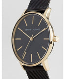 Armani Exchange Lola Three Hand Black Dial Black Mesh Strap Watch For Women - AX5548 Authentic Buy Shop Now