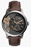 Fossil Townsman Automatic Black Dial Brown Leather Strap Watch for Men - ME1163 Authentic Buy Shop Now
