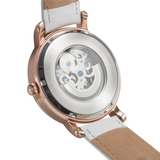 Fossil Boyfriend Automatic Skeleton Silver Dial Brown Leather Strap Watch for Women - ME3109 Authentic Buy Shop Now