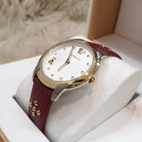Versace Audrey Quartz Silver Dial Red Leather Strap Watch for Women - VELR00219 Authentic Buy Shop Now