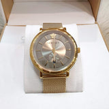 Versace V Circle Quartz Gold Dial Gold Mesh Bracelet Watch For Men - VBQ070017 Authentic Buy Shop Now