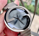 Gucci G Interlocking Quartz Grey Dial Grey Steel Strap Watch For Men - YA133210 Authentic Buy Shop Now