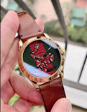 Gucci Le Marche Des Merveilles Green and Red Dial Brown Leather Strap Unisex Watch - YA1264012 Authentic Buy Shop Now