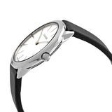 Calvin Klein Minimal Silver Dial Black Leather Strap Watch for Women - K3M221C6 Authentic Buy Shop Now