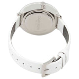 Calvin Klein Rise White Grey Dial White Leather Strap Watch for Women - K7A231L6 Authentic Buy Shop Now