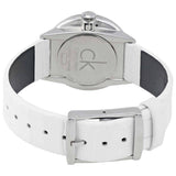 Calvin Klein Accent Silver Dial White Leather Strap Watch for Women - K2Y231K6 Authentic Buy Shop Now