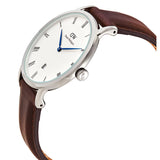 Daniel Wellington Dapper Bristol White Dial Brown Leather Strap Watch For Women - DW00100090 Authentic Buy Shop Now