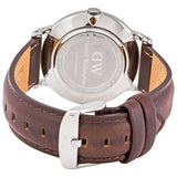 Daniel Wellington Dapper Bristol White Dial Brown Leather Strap Watch For Women - DW00100090 Authentic Buy Shop Now