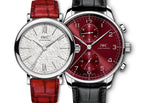 IWC Portofino Automatic Diamonds Silver Dial Red Leather Strap Watch for Women - IW357408 Authentic Buy Shop Now