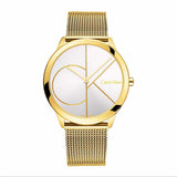 Calvin Klein Minimal White Dial Gold Mesh Bracelet Watch for Men - K3M21526 Authentic Buy Shop Now