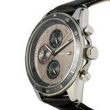 Tommy Hilfiger Parker Chronograph Quartz Grey Dial Black Leather Strap Watch For Men - 1791838 Authentic Buy Shop Now