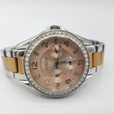Fossil Riley Multifunction Rose Gold Dial Two Tone Steel Strap Watch for Women - ES4145 Authentic Buy Shop Now