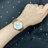 Calvin Klein Minimal White Dial Rose Gold Mesh Bracelet Watch for Women - K3M22Y2X Authentic Buy Shop Now
