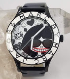 Marc Jacobs White & Black Dial Black Leather Strap Watch for Women - MBM1148 Authentic Buy Shop Now