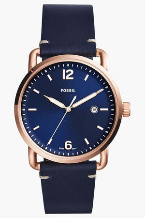 Fossil The Commuter Blue Dial Blue Leather Strap Watch for Men - FS5274 Authentic Buy Shop Now