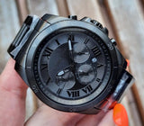 Michael Kors Alek Oversized Black Dial Black Steel Strap Watch For Men - MK8900 Authentic Buy Shop Now