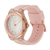 Michael Kors Lennox Three-Hand Analog White Dial Pink Silicone Strap Watch For Women - MK7334 Authentic Buy Shop Now