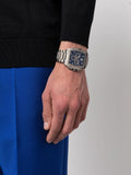Versace Dominus Chronograph Blue Dial Silver Steel Strap Watch For Men - VE6H00423 Authentic Buy Shop Now
