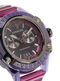 Versace Icon Active Chronograph Black Dial Purple Rubber Strap Watch For Men - VEZ701423 Authentic Buy Shop Now