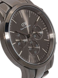 Daniel Wellington Iconic Link Chronograph Grey Dial Grey Steel Strap Watch for Men - DW00100643 Authentic Buy Shop Now
