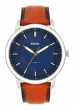 Fossil Minimalist Blue Dial Brown Leather Strap Watch for Men - FS5304 Authentic Buy Shop Now