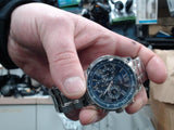 Guess Horizon Chronograph Quartz Blue Dial Silver Steel Strap Watch for Men - W0379G3 Authentic Buy Shop Now