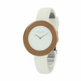 Calvin Klein Chic White Dial White Leather Strap Watch for Women - K7N236K2 Authentic Buy Shop Now