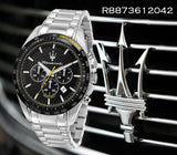 Maserati Traguardo Black Dial Silver Chronograph with Tachymeter Watch For Men - R8873612042 Authentic Buy Shop Now