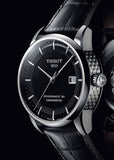 Tissot T Classic Luxury Powermatic 80 Black Dial Black Leather Strap Watch For Men - T086.408.16.051.00 Authentic Buy Shop Now