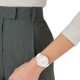 Swarovski Octea Lux White Dial White Leather Strap Watch for Women - 5414416 Authentic Buy Shop Now