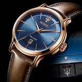 Maserati Epoca Blue Dial Brown Leather Strap Watch For Men - R8851118001 Authentic Buy Shop Now